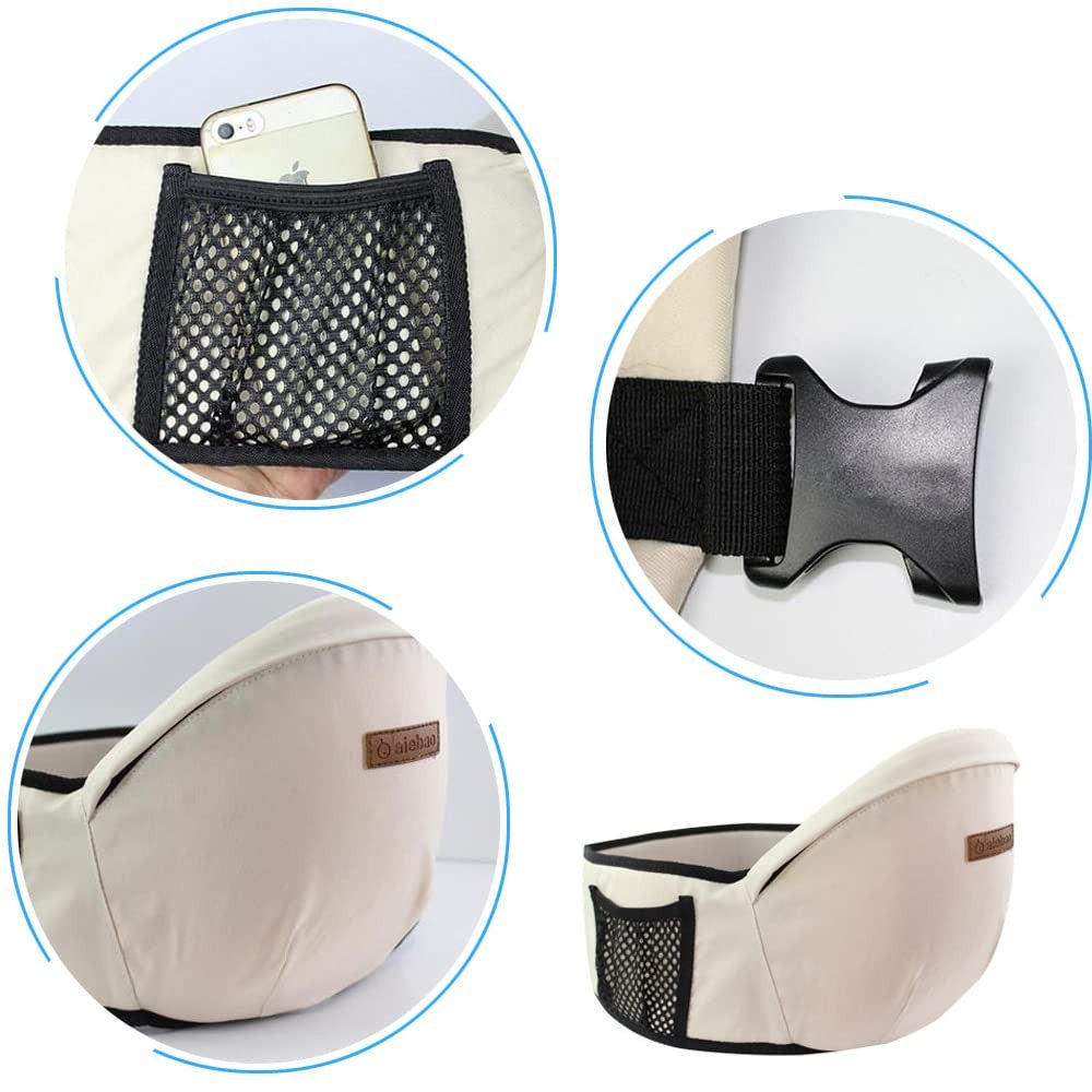 Port-Bebe Ergonomic Ajustabil cu Scaun, 3 Pozitii, Bumbac Respirabil, pentru Copii 0-3 Ani, 20 kg Maxim