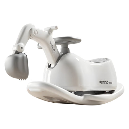 Masina 3 in 1,  1-3 Ani, Tip Excavator/Balansoar/Masina Yo Yo, din Plastic, 4 Roti Silentioase, 71.5 x 34 x 39 cm, Alb