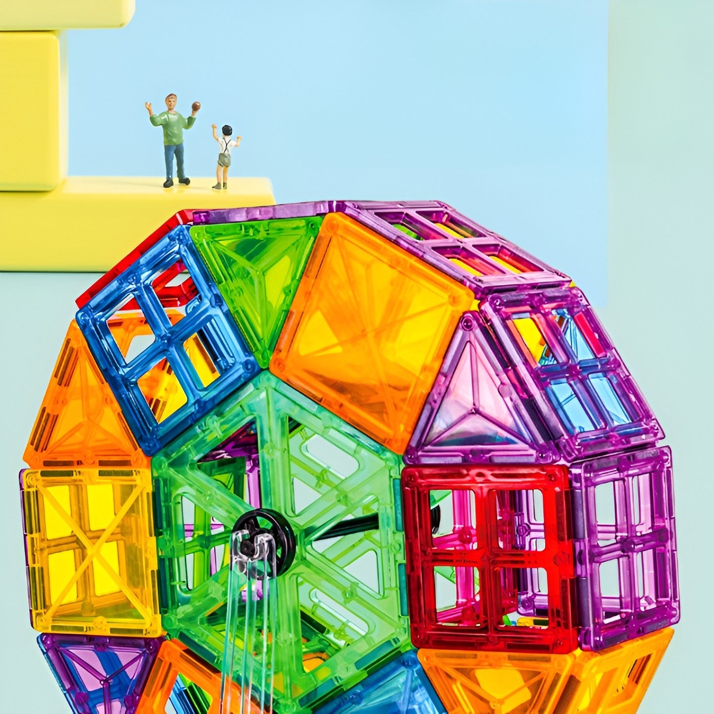 Set 120 de Piese Magnetice de Constructie