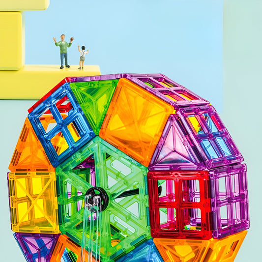 Set 120 de Piese Magnetice de Constructie