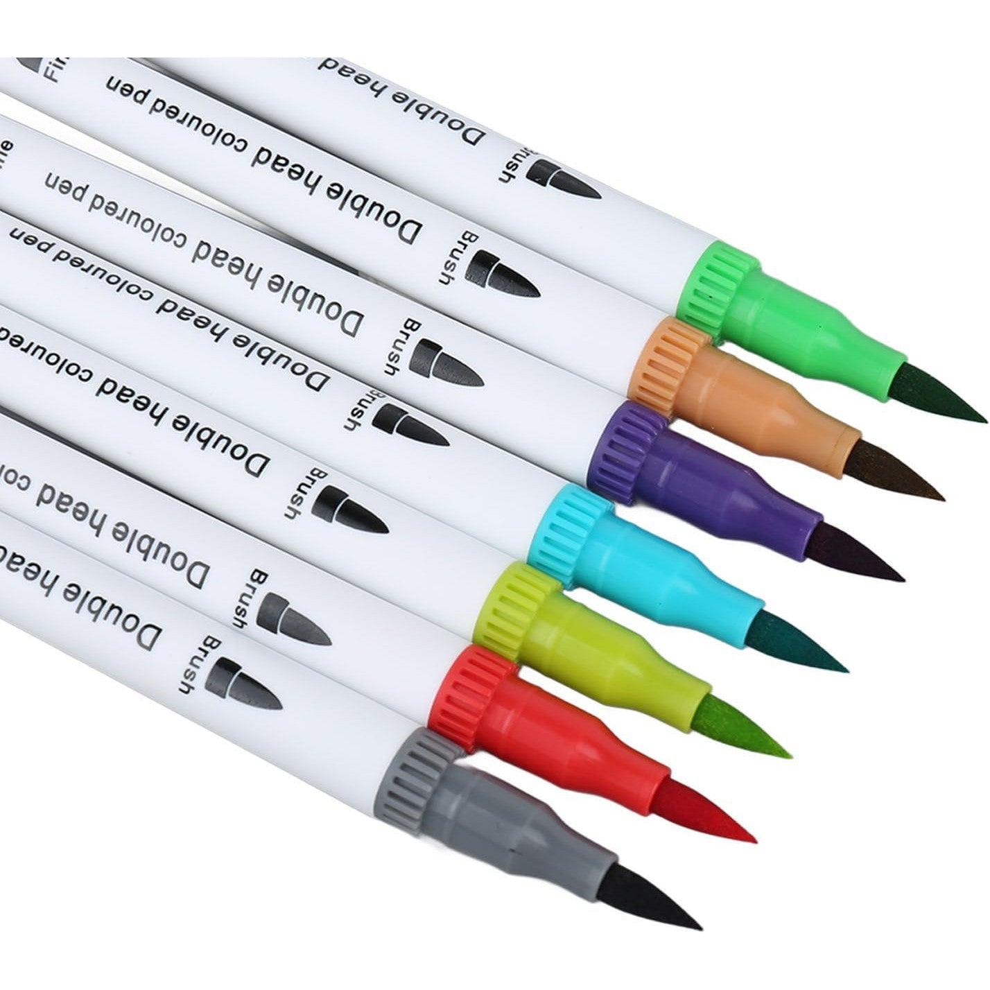Set Carioci pe Baza de Apa, Flippy, 2 in 1, pentru Pictura, Caligrafie, 120 Culori, Penar Negru, Corp Carioca Alb, 27.5 x 19.5 x 8 cm, Multicolor
