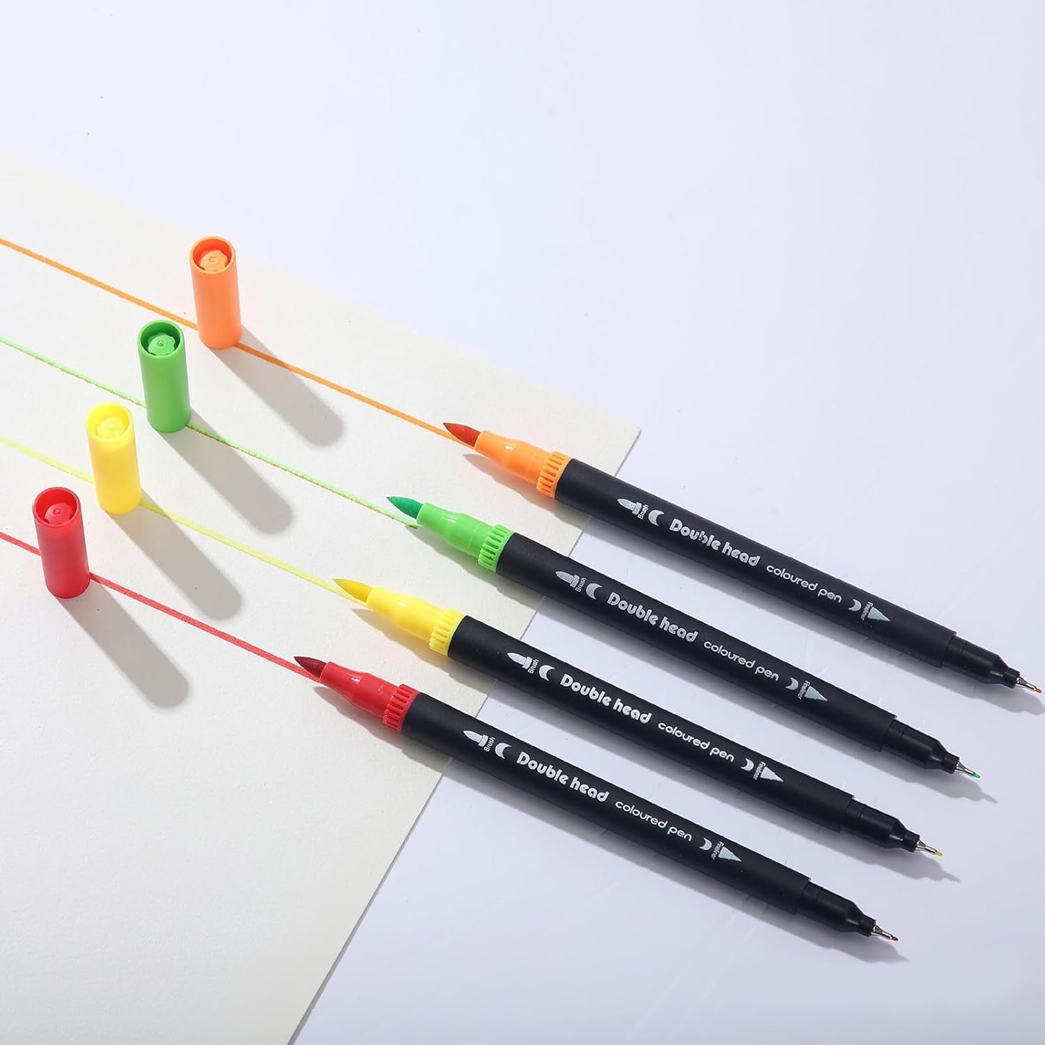 Set Carioci pe Baza de Apa, Flippy, 2 in 1, pentru Pictura, Caligrafie, 72 Culori, Penar Negru, Corp Carioca Negru, 24.5 x 18.5 x 5 cm, Multicolor
