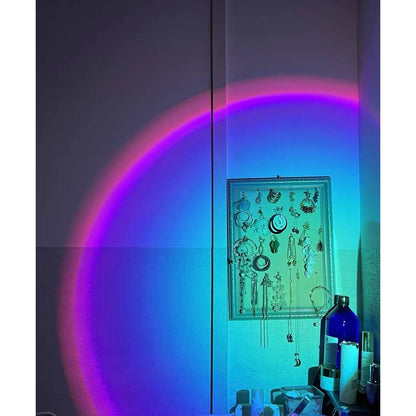 Lampa de veghe cu proiectie Multicolor RGB cu telecomanda, Flippy, lumina ambientala pentru atmosfera romantica, iepuras, Roz